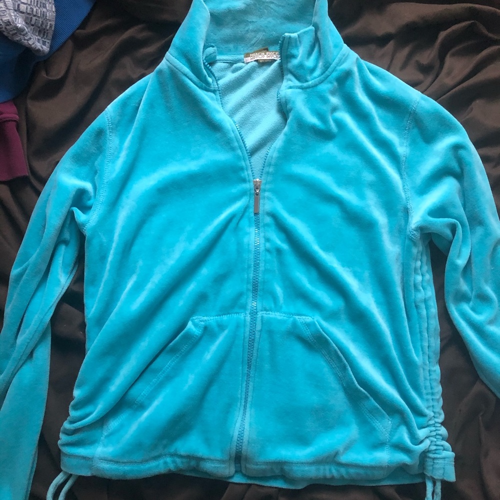 Mirror Image Blue Cropped Zip Up